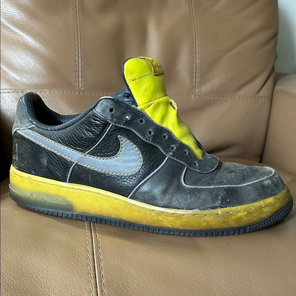 Nike Men's Air Force size 13 Black and Yellow - Picture 3 of 14